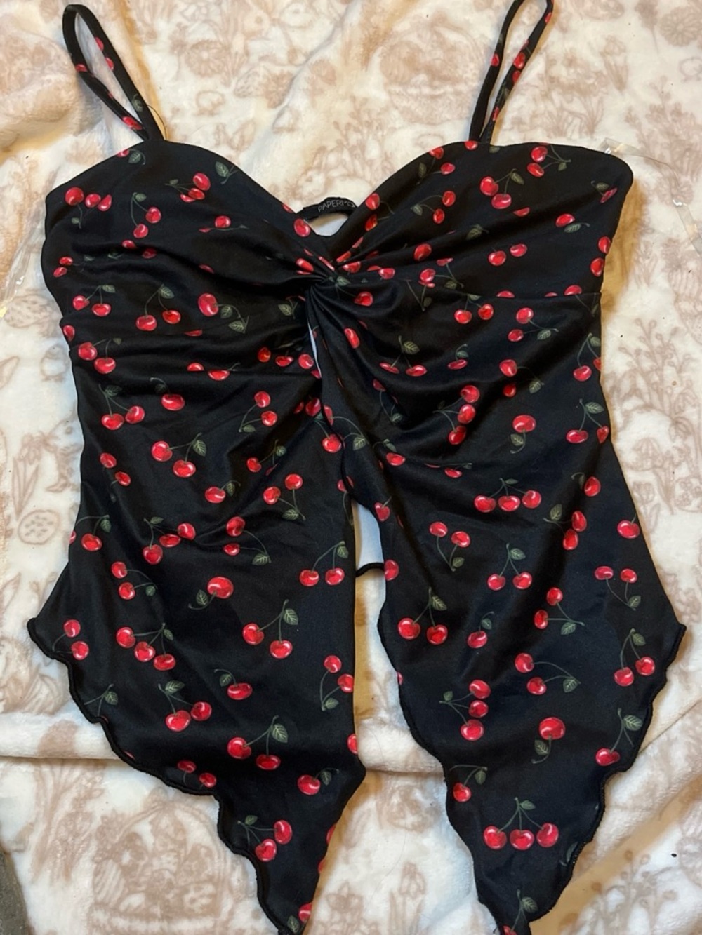 Papermoon Black Cherry Print Tank Top
